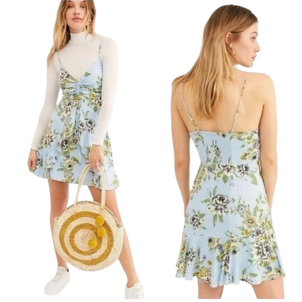 ⭐️Host Pick ⭐️Free People light blue spaghetti strap dress size medium - Picture 12 of 16